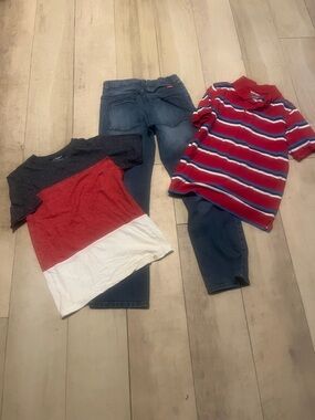 Wrangler Kids Red, White & Blue Tee, Free Planet Tee & Wrangler jeans